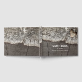 Rustieke boom gesneden hout hart bruiloft gastenboek (Volledig)