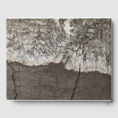 Rustieke boom gesneden hout hart bruiloft gastenboek (Achterkant)