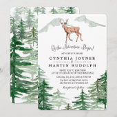 Rustieke boom Herten bruiloft uitnodiging (Voorkant / Achterkant)