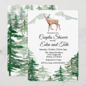 Rustieke boom herten koppels douche uitnodiging (Voorkant / Achterkant)