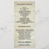 Rustieke boom hout hart carving bruiloft programma programmakaart (Achterkant)