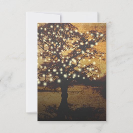 Rustieke boom met verlichting Elegante bruiloft ka Save The Date (Achterkant)