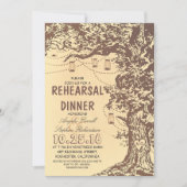 Rustieke boom & metselaar potten repetitie diner kaart (Voorkant)