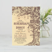 Rustieke boom & metselaar potten repetitie diner kaart (Staand voorkant)