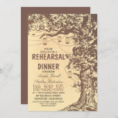 Rustieke boom & metselaar potten repetitie diner kaart (Voorkant / Achterkant)