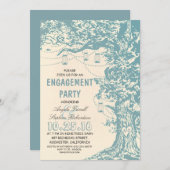 Rustieke boom & metselaar potten verlovingsfeest kaart (Voorkant / Achterkant)