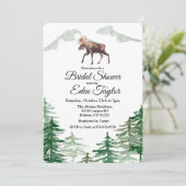 Rustieke Boom Moose Bruids Douche Uitnodiging (Staand voorkant)