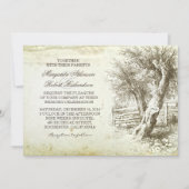  rustieke boom oud papier huwelijksuitnodigingen kaart (Voorkant)