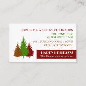 Rustieke boom silhouetten, Christmas Party Ticket Informatiekaartje (Achterkant)