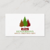 Rustieke boom silhouetten, Christmas Party Ticket Informatiekaartje (Voorkant)