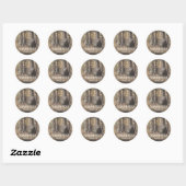 Rustieke Boom & Slingerlichten Bedankt Ronde Sticker (Vel)