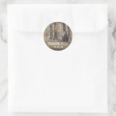 Rustieke Boom & Slingerlichten Bedankt Ronde Sticker (Tas)