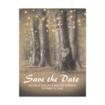 Rustieke Boom & Slingerlichtjes Trouw Save the Dat
