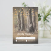 Rustieke Boom & Slingers Bruiloft RSVP Kaartje (Staand voorkant)