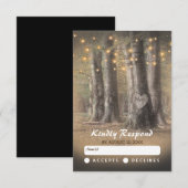 Rustieke Boom & Slingers Bruiloft RSVP Kaartje (Voorkant / Achterkant)