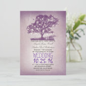 Rustieke boom & string lichten bruiloft uitnodigin kaart (Staand voorkant)