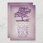 Rustieke boom & string lichten bruiloft uitnodigin kaart (Voorkant / Achterkant)