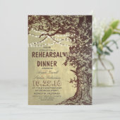 Rustieke boom string lichten repetitie diner kaart (Staand voorkant)