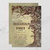 Rustieke boom string lichten repetitie diner kaart (Voorkant / Achterkant)