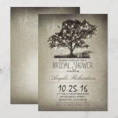 Rustieke boom & string lichten vrijgezellenfeest kaart (Voorkant / Achterkant)