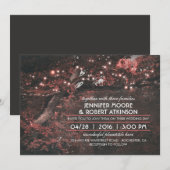 Rustieke Boom String Lights Bos Roze Bruiloft Kaart (Voorkant / Achterkant)