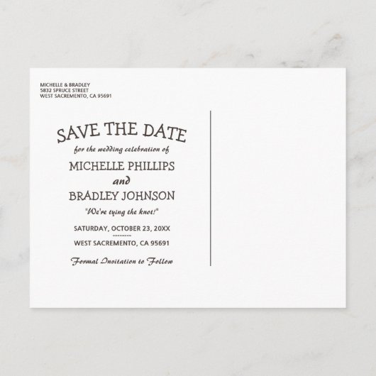 Rustieke Boom & String Lights Bruiloft Bewaar de d Aankondigingskaart (Achterkant)