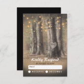 Rustieke Boom & String Lights Bruiloft RSVP (Voorkant / Achterkant)