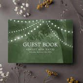 Rustieke Boom String Lights Groene bruiloft Gastenboek