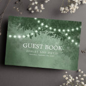Rustieke boom string van lichten groene bruiloft gastenboek