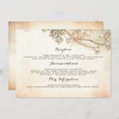 Rustieke boom takken bruiloft informatie gast informatiekaartje (Voorkant / Achterkant)