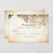 Rustieke boom takken buiten bruiloft RSVP (Voorkant / Achterkant)