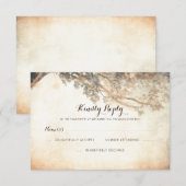 Rustieke boom takken buiten bruiloft RSVP Kaartje (Voorkant / Achterkant)