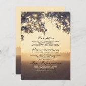 Rustieke boom takken dromerige bruiloft details in informatiekaartje (Voorkant / Achterkant)