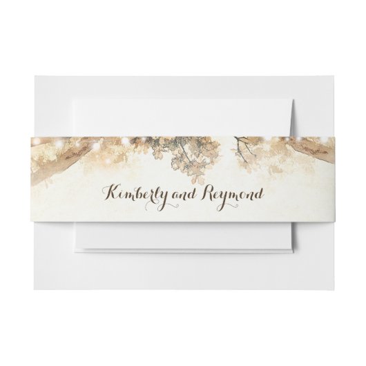 Rustieke boom takken en lichten uitnodigingen wikkel (Voorkant Voorbeeld)