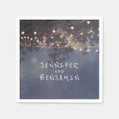 Rustieke boom takken en verlichting bruiloft servetten (Voorkant)