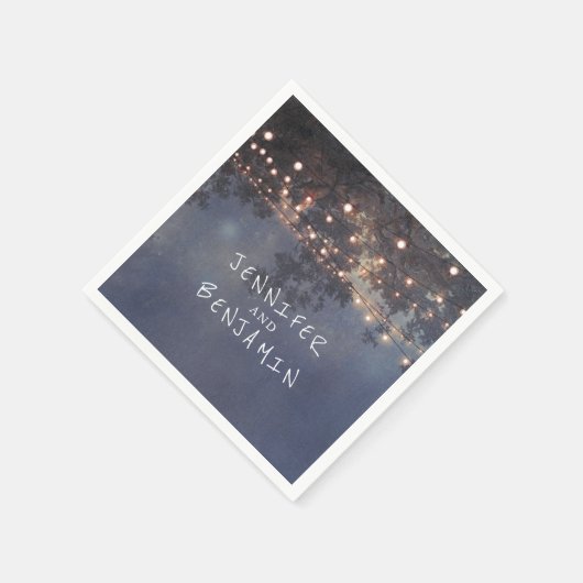 Rustieke boom takken en verlichting bruiloft servetten (Hoek)