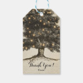 rustieke boom & verlichting bruiloft gunst cadeaulabel (Achterkant)