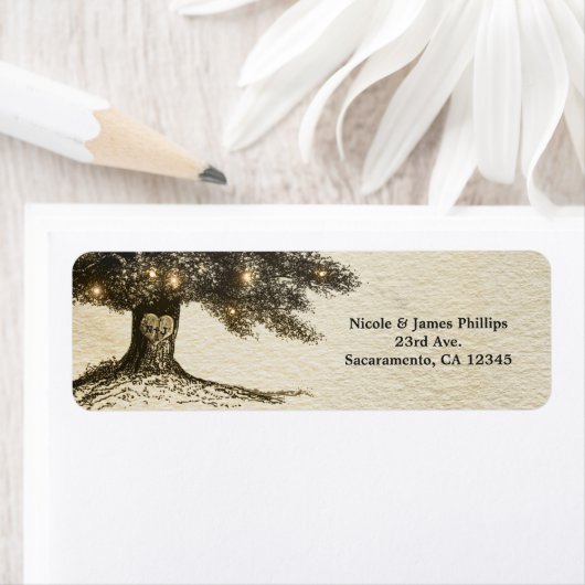 rustieke boom & verlichting bruiloft uitnodiging etiket (Insitu)