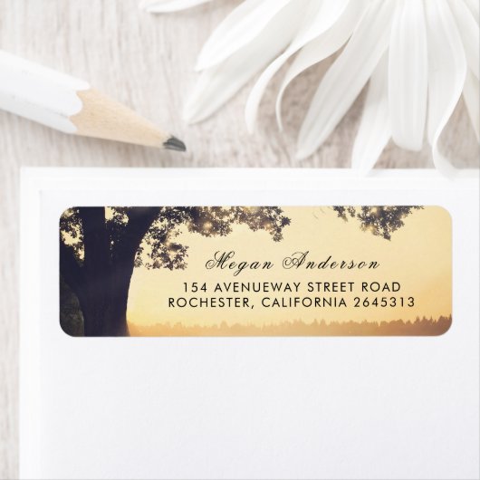 Rustieke boom zomer bruiloft etiket (Insitu)