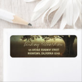 rustieke boomlichten bruiloft retour adreslabels etiket (Insitu)