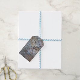 Rustieke boomring patroon cadeaulabel