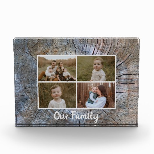 Rustieke boomring verontruste houtnerf rustieke bo fotoblokken (Voorkant)