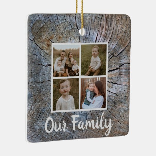 Rustieke boomring verontruste houtnerf rustieke bo keramisch ornament (Rechts)