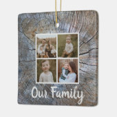 Rustieke boomring verontruste houtnerf rustieke bo keramisch ornament (Links)