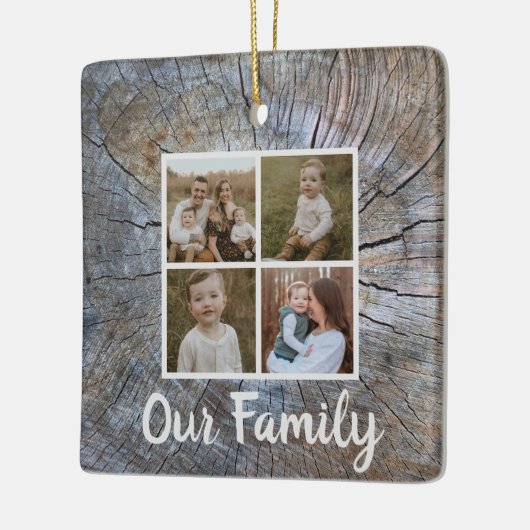 Rustieke boomring verontruste houtnerf rustieke bo keramisch ornament (Links)