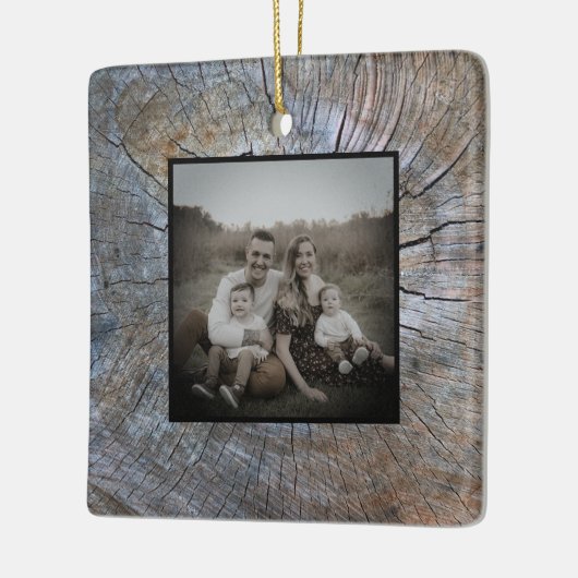 Rustieke boomring verontruste houtnerf rustieke bo keramisch ornament (Links)