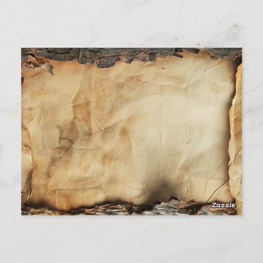 Rustieke boomschors  perkament papier bruiloft briefkaart (Achterkant)