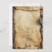 Rustieke boomschors perkament papier bruiloft kaart (Achterkant)