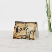 Rustieke boomschors  perkament papier bruiloft kaart (Voorkant)