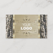 Rustieke boomschors Wood Grain Gold  en Logo Visitekaartje (Voorkant)